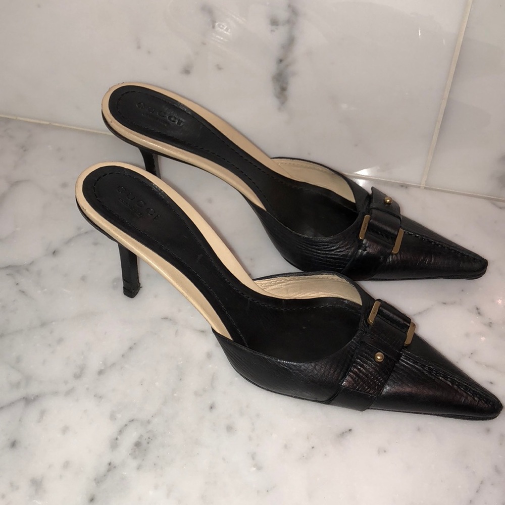 Authentic Gucci kitten mules